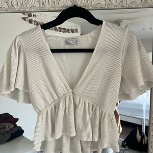 Urban Outfitters white short sleeved crop top size S